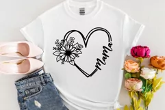 Mama SVG, Mama Floral Heart SVG, Mothers Day SVG. Product Image 2