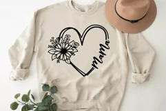 Mama SVG, Mama Floral Heart SVG, Mothers Day SVG. Product Image 4