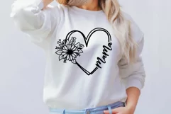 Mama SVG, Mama Floral Heart SVG, Mothers Day SVG. Product Image 3