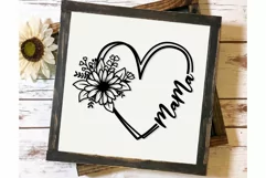 Mama SVG, Mama Floral Heart SVG, Mothers Day SVG. Product Image 7