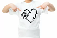 Mama SVG, Mama Floral Heart SVG, Mothers Day SVG. Product Image 6