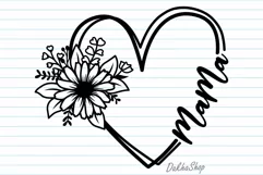Mama SVG, Mama Floral Heart SVG, Mothers Day SVG. Product Image 10
