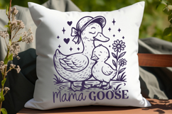 Mama Goose SVG PNG Cute Mother Goose and Baby Clipart Print Product Image 3