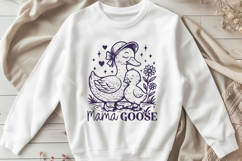Mama Goose SVG PNG Cute Mother Goose and Baby Clipart Print Product Image 2