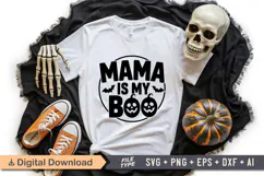 Mama is My Boo SVG File | Halloween Round Sign SVG | Boo SVG Product Image 4