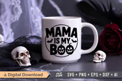 Mama is My Boo SVG File | Halloween Round Sign SVG | Boo SVG Product Image 5