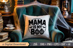 Mama is My Boo SVG File | Halloween Round Sign SVG | Boo SVG Product Image 6