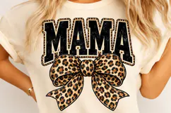 Mama Leopard Print Bow PNG Product Image 4