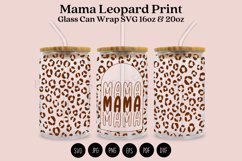 mama leopard print libbey beer glass can wrap svg presized template for 16oz and 20oz glass