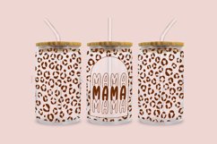 mama leopard print libbey beer glass can wrap svg presized template for 16oz and 20oz glass