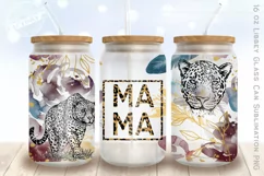 Leopard print glass can wrap, mama glass can sublimation Product Image 1