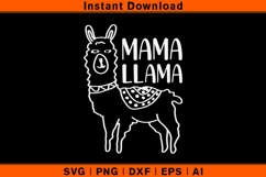 Mama Llama SVG Cute Mother’s Day Animal Mom Shirt Design Product Image 1