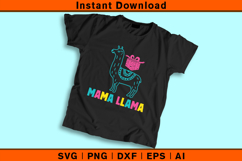 Colorful Mama Llama SVG Cute Gift Mom Design for Cricut Product Image 2