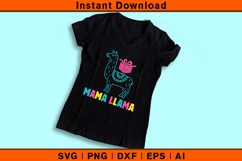 Colorful Mama Llama SVG Cute Gift Mom Design for Cricut Product Image 3