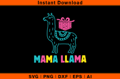 Colorful Mama Llama SVG Cute Gift Mom Design for Cricut Product Image 1