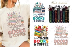 Mama Loves Books and Coffee Sublimation PNG Design File Product Image 1