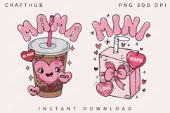 Mama Mini Valentines PNG, Valentines Sublimation Design Product Image 1