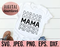 Mama SVG - Blessed Mama - Most Loved Mama- Mothers Day SVG Product Image 2