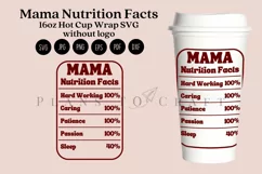 mama nutrition facts starbucks 16oz hot cup wrap svg presized template for tumbler grande suitable for cricut and silhouette