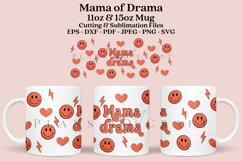 mama of drama coffee mug sublimation wrap glass mug wrap svg presized for 11oz and 15oz glass ready to cut and sublimation files
