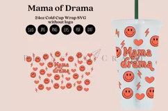 mama of drama groovy starbucks 24oz cold cup wrap svg presized template for tumbler venti suitable for cricut and silhouette