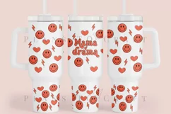 Mama of Drama mothers day 40oz quencher tumbler sublimation full wrap high resolution transparant background