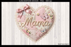 Mama Patchwork Heart PNG | Sublimation T-Shirt Design Product Image 1