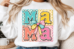 Mama Png Retro Checkered Mama Bow Png Product Image 3