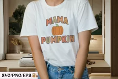 Autumn Fall Mama Pumpkin PNG Sublimation T-shirt Design Product Image 3