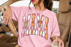 Mama PNG | Retro Pink Orange Shirt Design Product Image 1