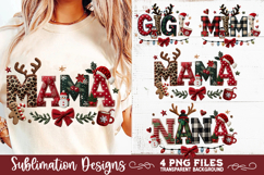 Mama Mimi Nana Gigi Preppy Rustic Christmas Patchwork Sublim Product Image 1
