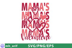 Mama’s Valentine SVG Cute Mom Valentine Heart Typography Des Product Image 1