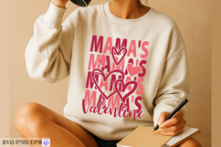 Mama’s Valentine SVG Cute Mom Valentine Heart Typography Des Product Image 3