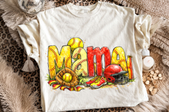 Retro Softball Mama PNG, Softball Game Day Sublimation Product Image 1