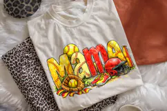Retro Softball Mama PNG, Softball Game Day Sublimation Product Image 2