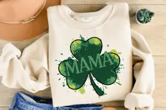 Mama St. Patrick's Day PNG, Glitter Shamrock PNG Product Image 3