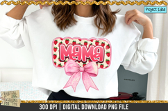 Mama Strawberry Coquette is a professional design that is available at 300dpi PNG to use for Sublimation, iron-on transfer, DTG Printing and normal printing.