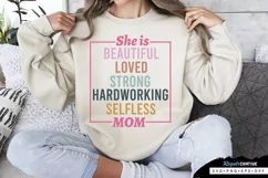She Is My Mom Black SVG, Mothers Day SVG Design Product Image 1