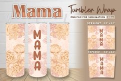 Mama with Flowers Tumbler Wrap Sublimation Product Image 1