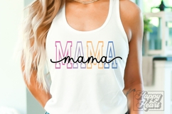 Mama Varsity Script Pastel SVG PNG - Mothers Day Trendy Product Image 1