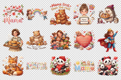 Mama clipart printable sublimation bundle png Product Image 3