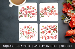 Mama square coaster sublimation, coasters design Product Image 1