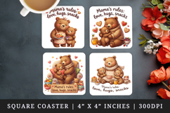 Mama square coaster sublimation, coasters design Product Image 1