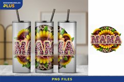 MAMA Leopard Print & Sunflower, 20 oz Skinny Tumbler Wrap Product Image 1
