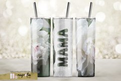MAMA tumbler wrap sublimation design png with white peony Product Image 1