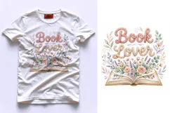 T shirt Book lover typography with watercolor flowers and op Product Image 1