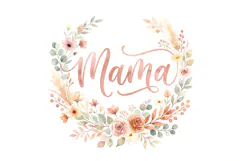 T shirt Mothers Day watercolor floral wreath with Mama calli Product Image 2