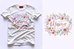 T shirt Mothers Day greeting card design watercolor floral w Product Image 1