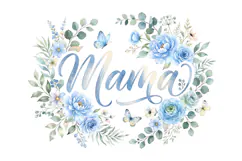 T shirt Mothers Day watercolor floral wreath Mama lettering Product Image 2
