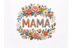T shirt Mothers Day embroidery text with floral wreath Product Image 2